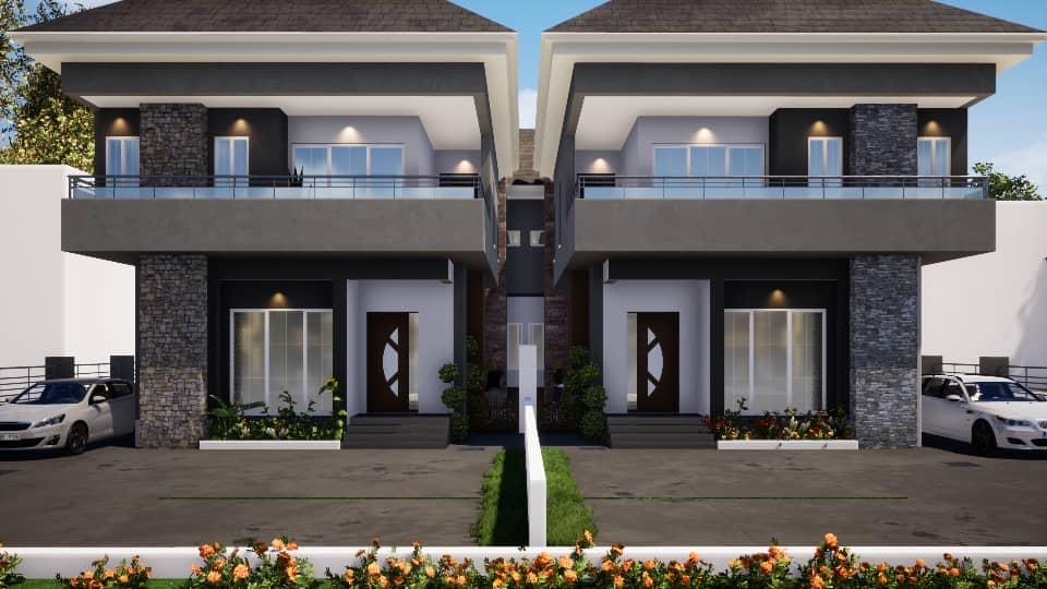 Twin Semi-Detached Render